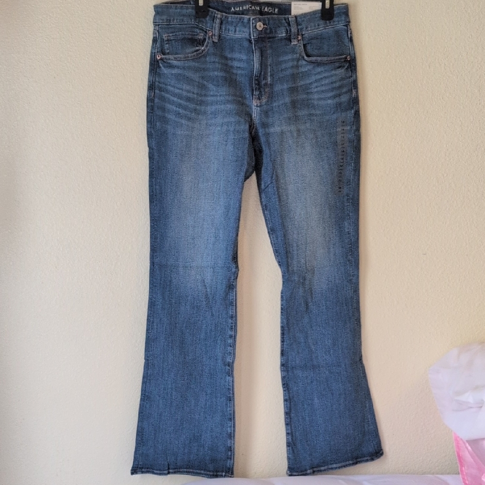 American Eagle Outfitters Women's Flare Blue Jeans